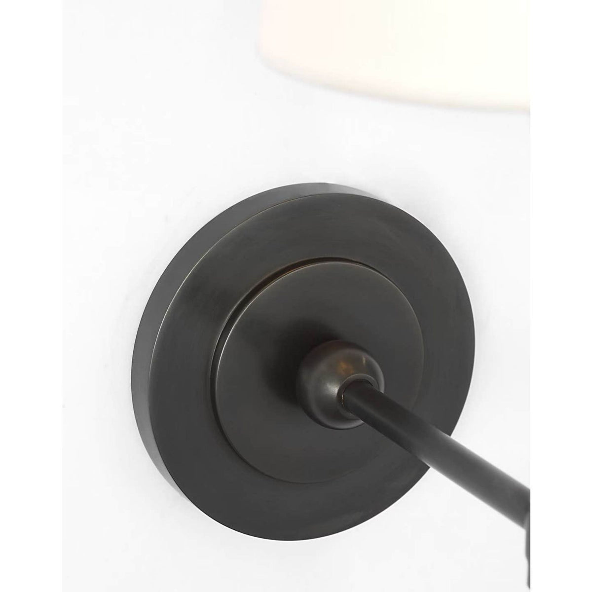 Thomas O'Brien Bryant 15" Cordless Sconce in Bronze with Linen Shade W5.5" x H15.25" x E8.5"