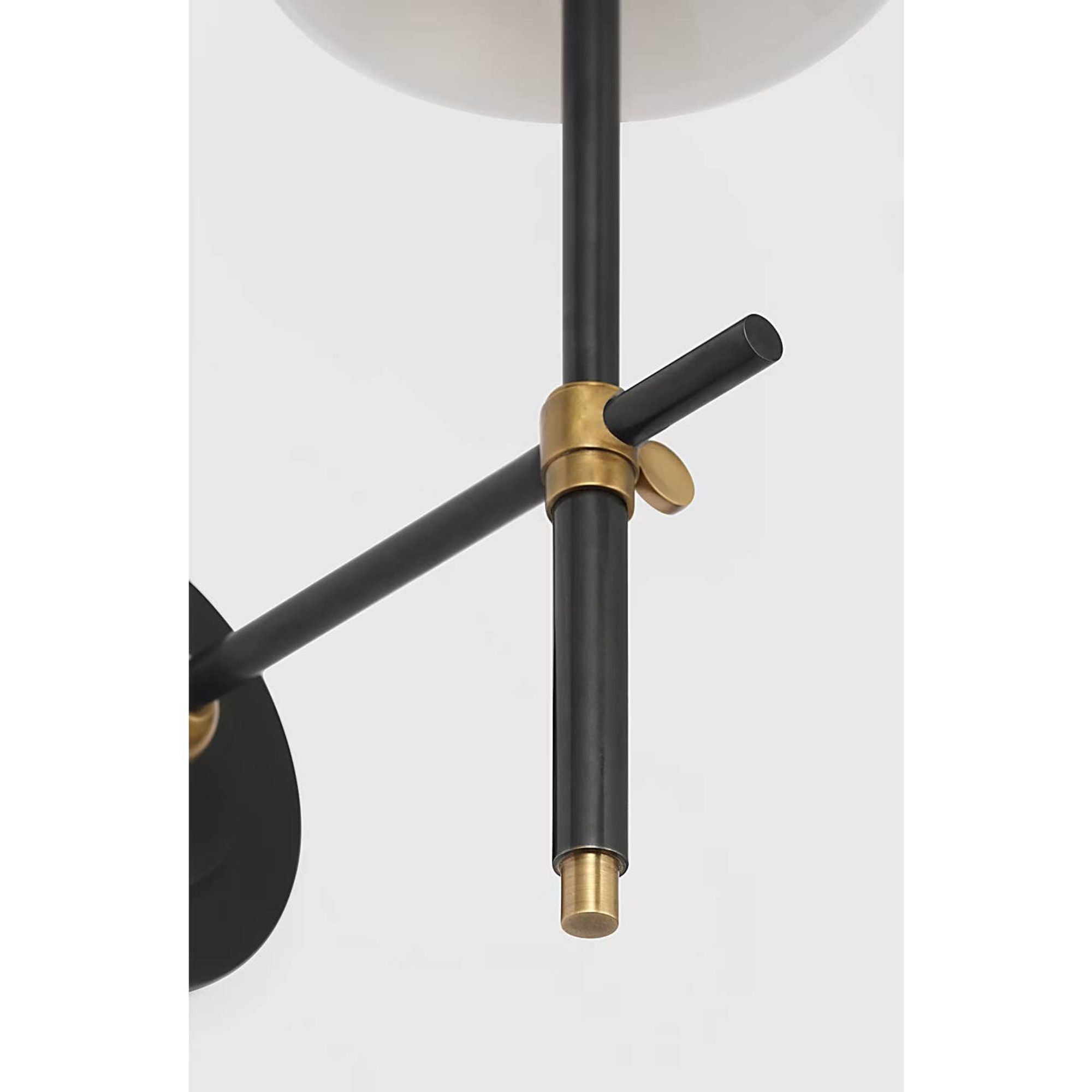 Thomas O'Brien Bryant 15" Cordless Bath Sconce in Bronze and Hand-Rubbed Antique Brass with White Glass W5.5" x H15" x E8.5"