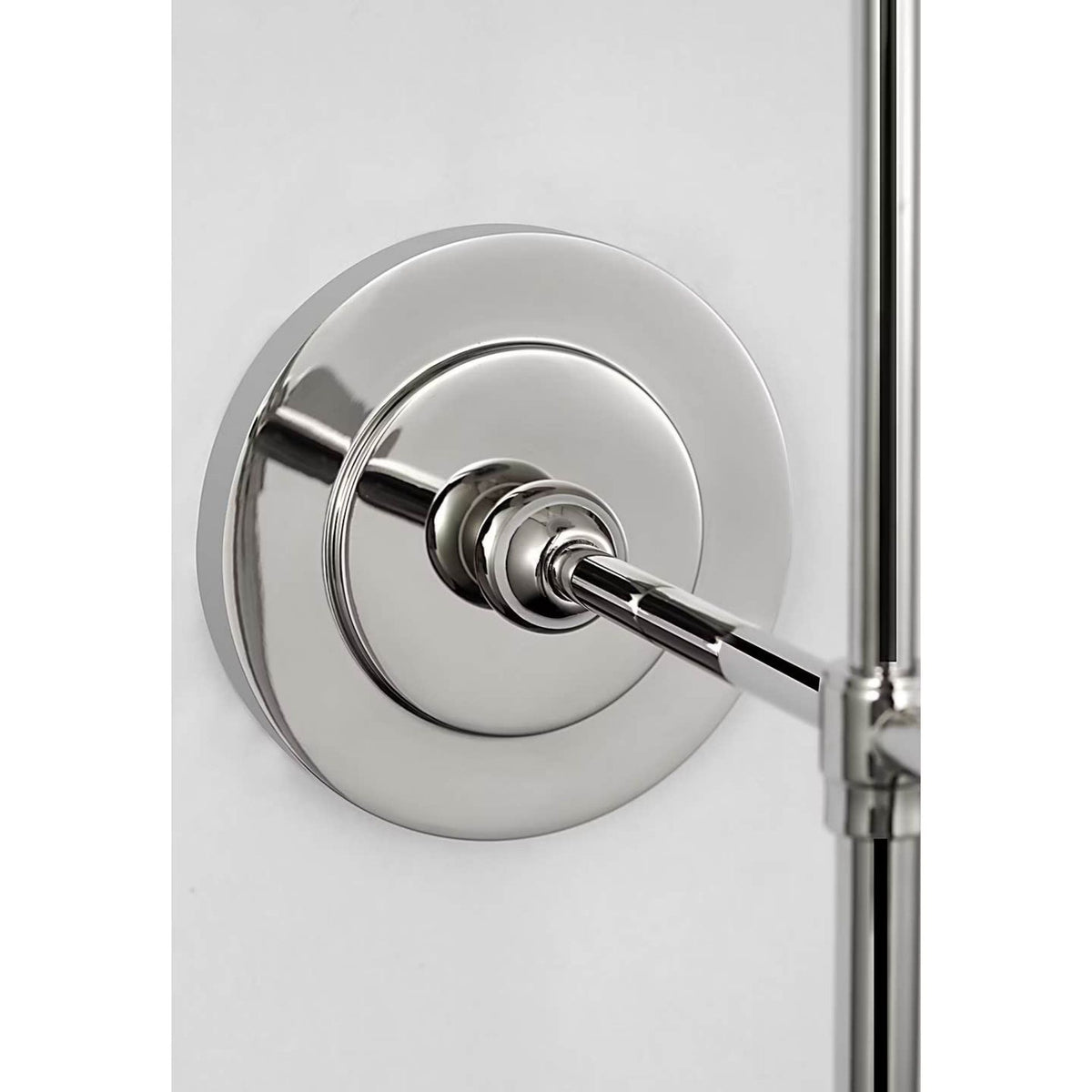 Thomas O'Brien Bryant 15" Cordless Bath Sconce in Polished Nickel with White Glass W5.5" x H15" x E8.5"