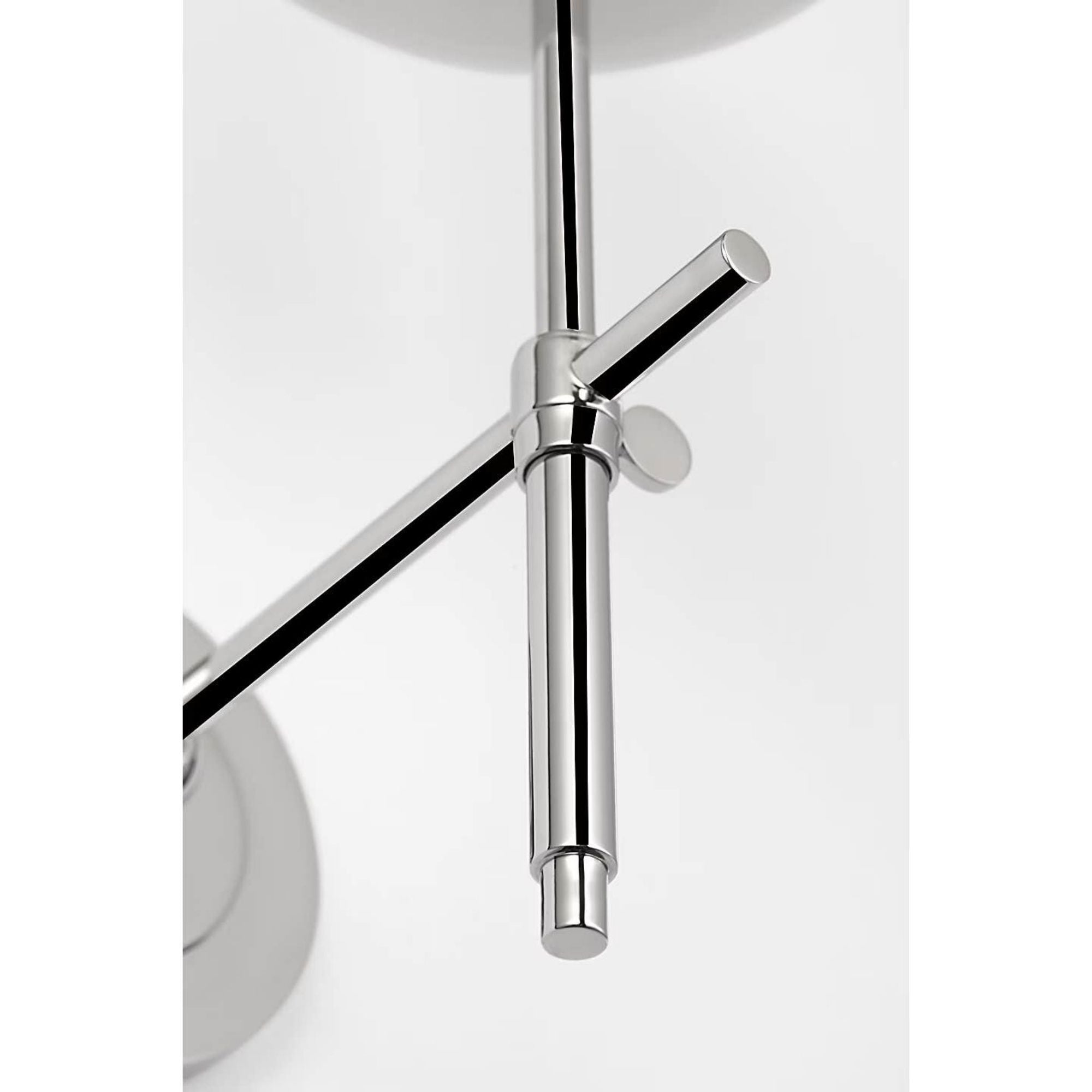 Thomas O'Brien Bryant 15" Cordless Bath Sconce in Polished Nickel with White Glass W5.5" x H15" x E8.5"