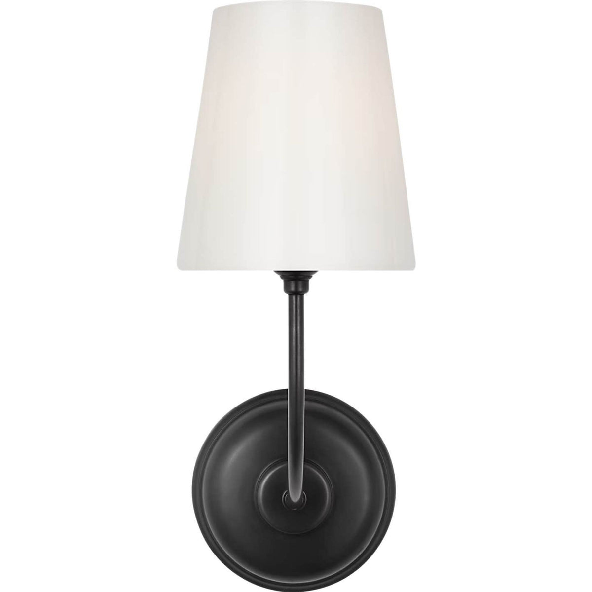 Thomas O'Brien Vendome Single Sconce in Bronze with White Glass W5.5" x H14.5" x E8.5"