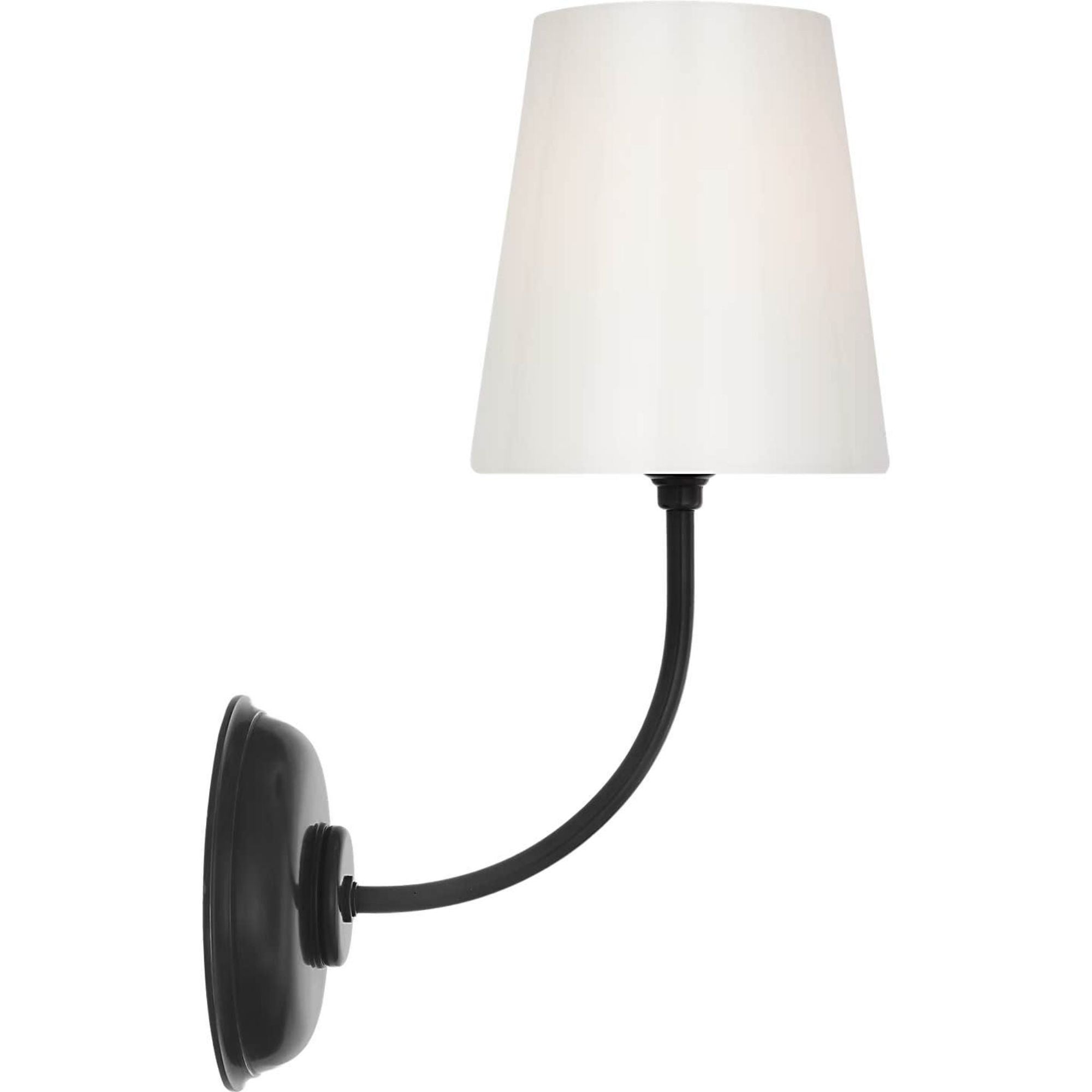 Thomas O'Brien Vendome Single Sconce in Bronze with White Glass W5.5" x H14.5" x E8.5"