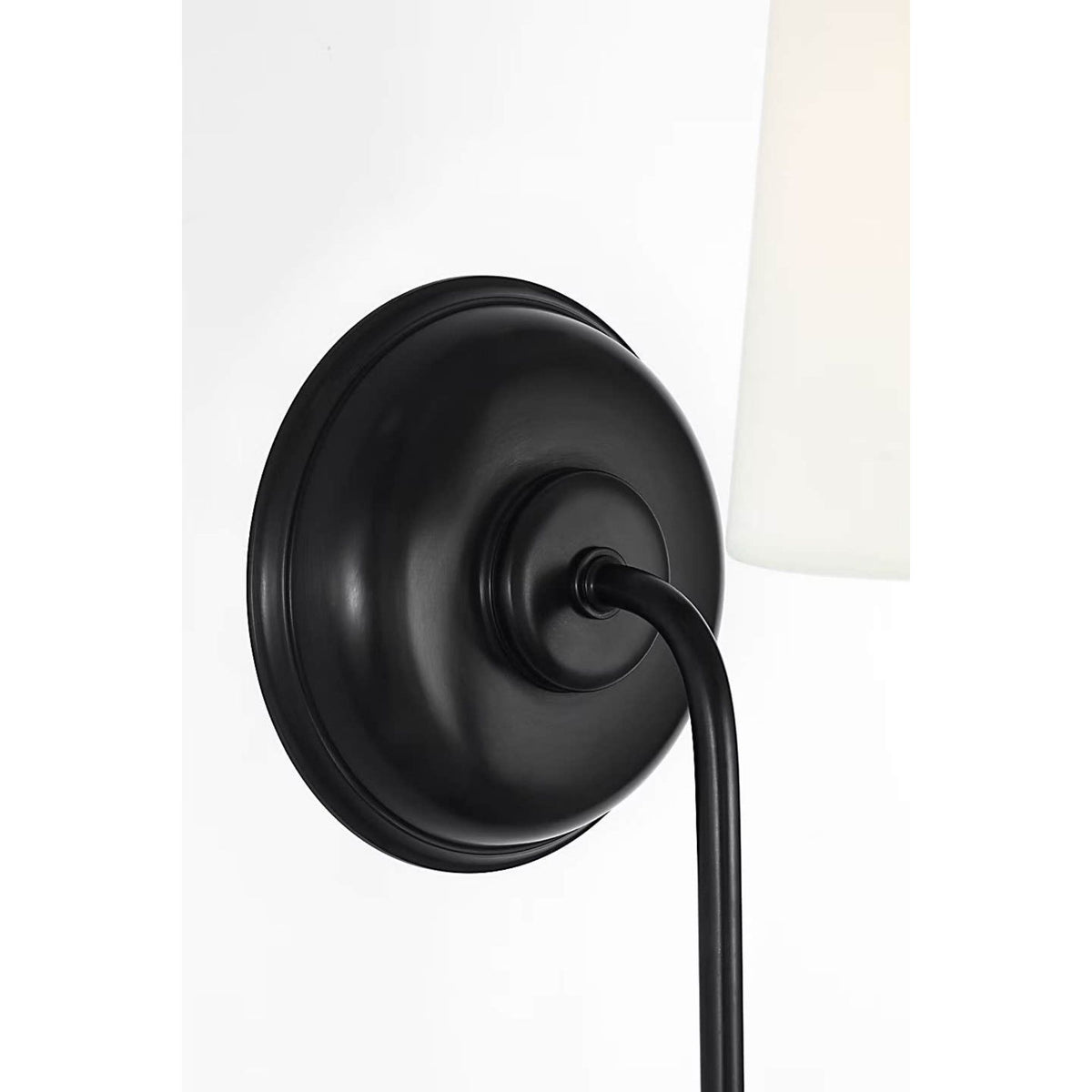 Thomas O'Brien Vendome 21" Deep Arm Cordless Sconce in Bronze with Linen Shade W5.5" x H21" x E9.75"