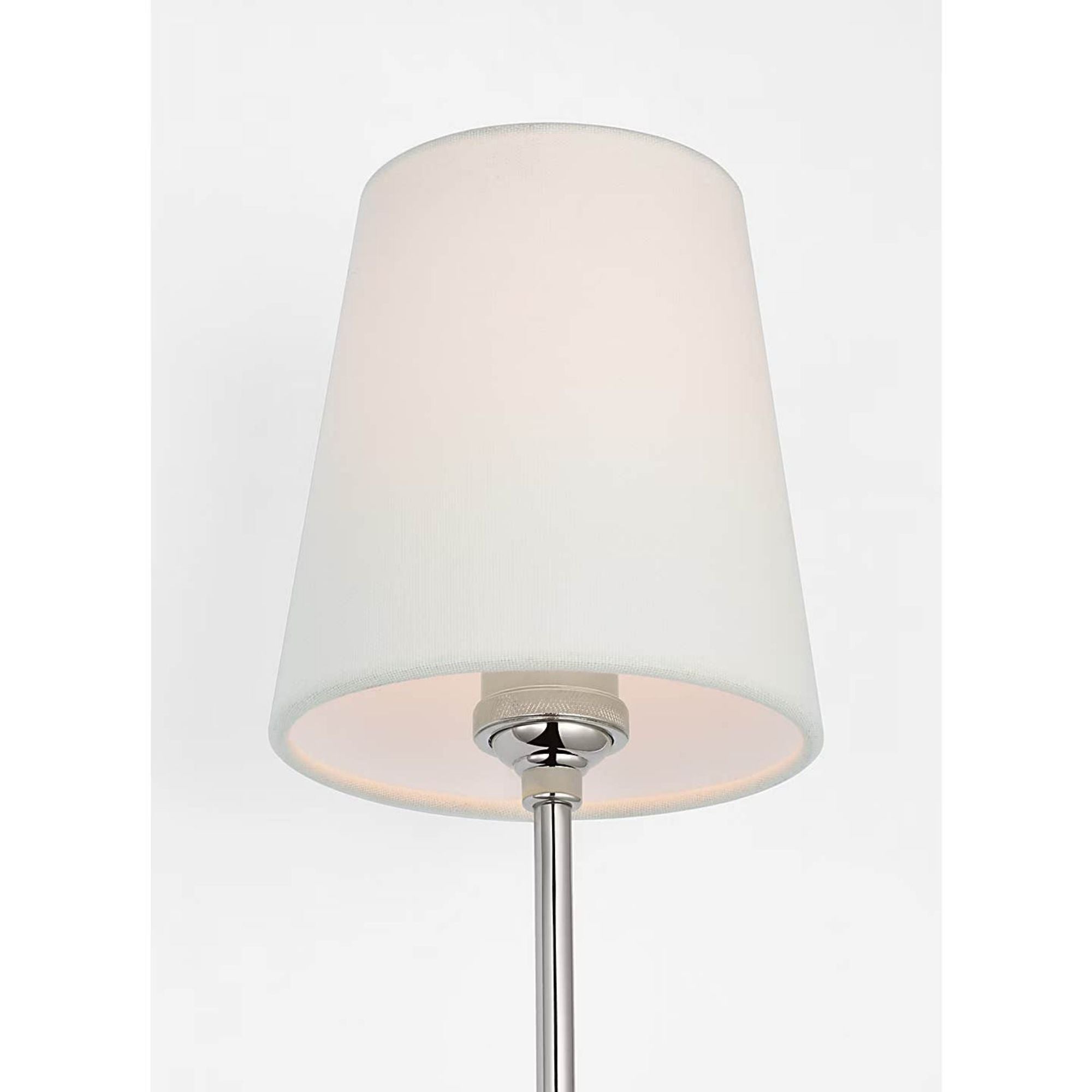 Thomas O'Brien Vendome 26" Single Sconce in Polished Nickel with Linen Shade W5.5" x H25.75" x E8.25"