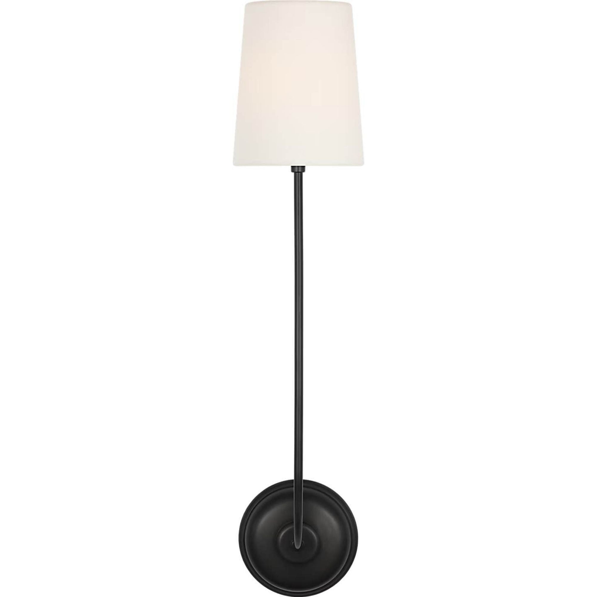 Thomas O'Brien Vendome 26" Single Cordless Sconce in Bronze with Linen Shade W5.5" x H26.25" x E8.25"