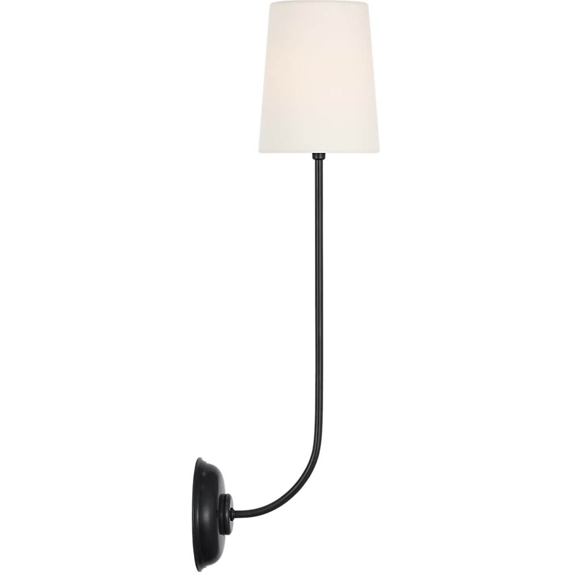 Thomas O'Brien Vendome 26" Single Cordless Sconce in Bronze with Linen Shade W5.5" x H26.25" x E8.25"