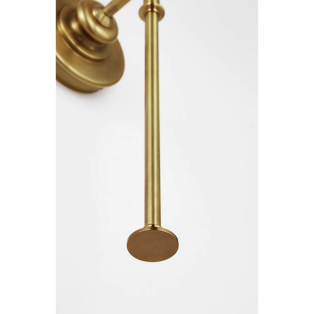Thomas O'Brien Piaf Large Tail Sconce in Hand-Rubbed Antique Brass with Linen Shade W6.5" x H24.75" x E8.25"