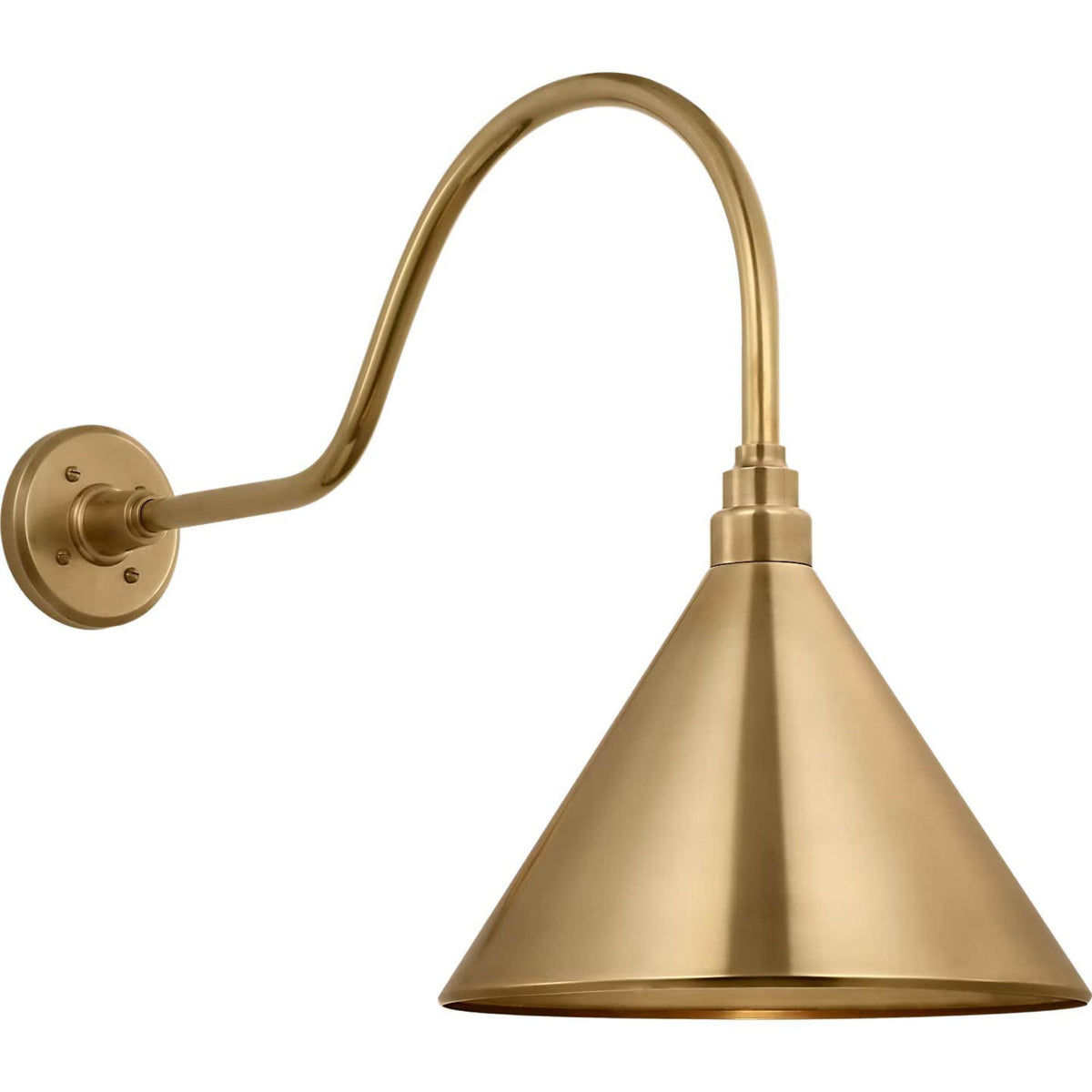 Thomas O'Brien Academy 23" Flynn Barn Light in Hand-Rubbed Antique Brass with 12.5" Conical Savannah Shade W12.5" x H19.25" x E28.75"