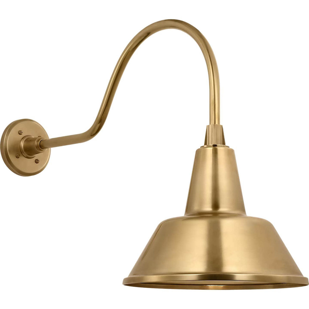 Thomas O'Brien Academy 23" Flynn Barn Light in Hand-Rubbed Antique Brass with 12.5" Bowers Shade W12.5" x H19" x E28.75"