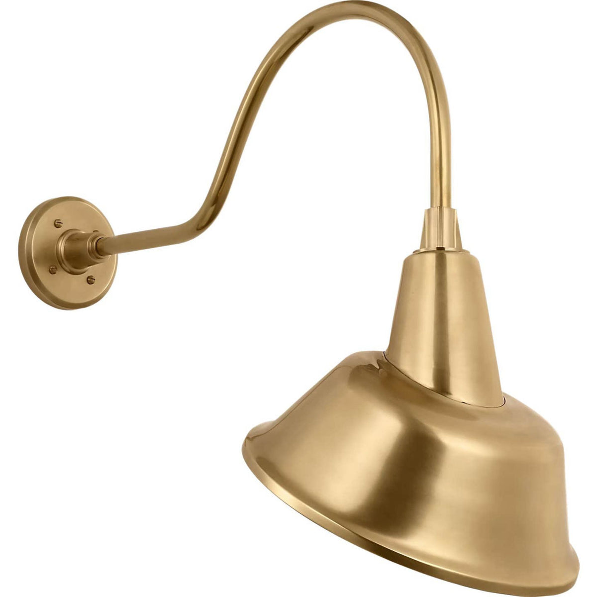 Thomas O'Brien Academy 23" Flynn Barn Light in Hand-Rubbed Antique Brass with 12.5" Tilted Bowers Shade W12.5" x H22" x E26.25"