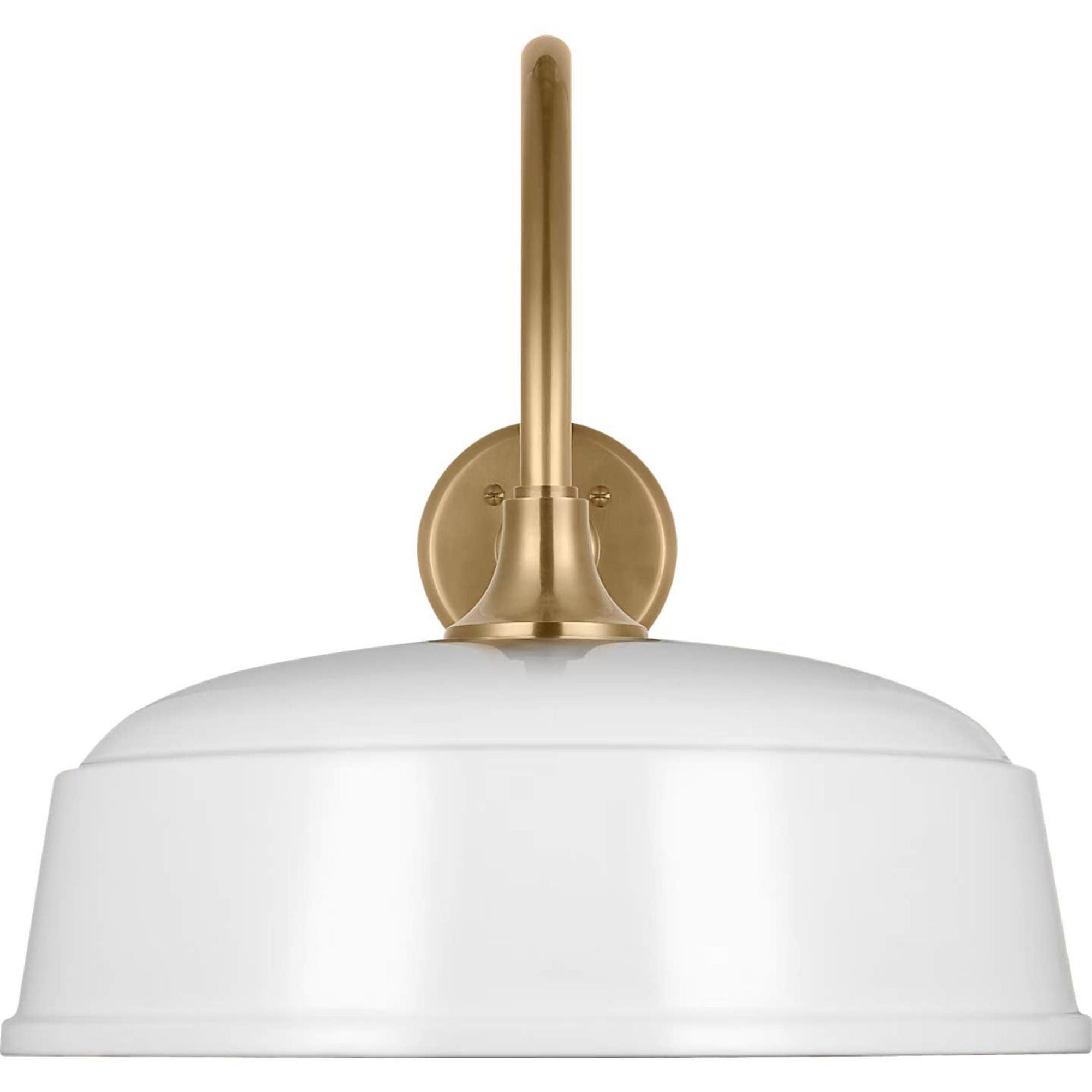 Thomas O'Brien Academy 23" Flynn Barn Light in Hand-Rubbed Antique Brass with 16" White Rockhouse Shade W16" x H16.5" x E30.5"