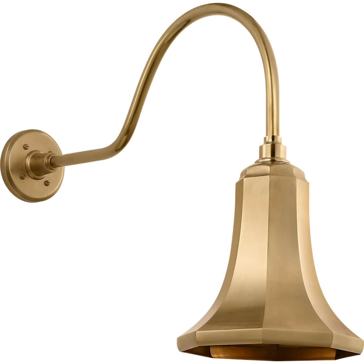 Thomas O'Brien Academy 23" Flynn Barn Light in Hand-Rubbed Antique Brass with 9.25" Savannah Shade W9.25" x H20.25" x E27.25"