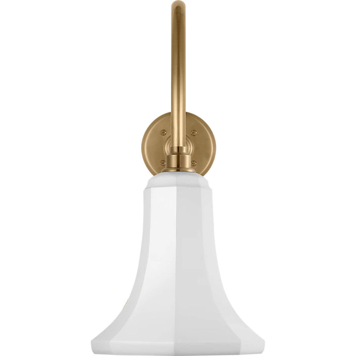 Thomas O'Brien Academy 23" Flynn Barn Light in Hand-Rubbed Antique Brass with 9.25" White Savannah Shade W9.25" x H20.25" x E27.25"