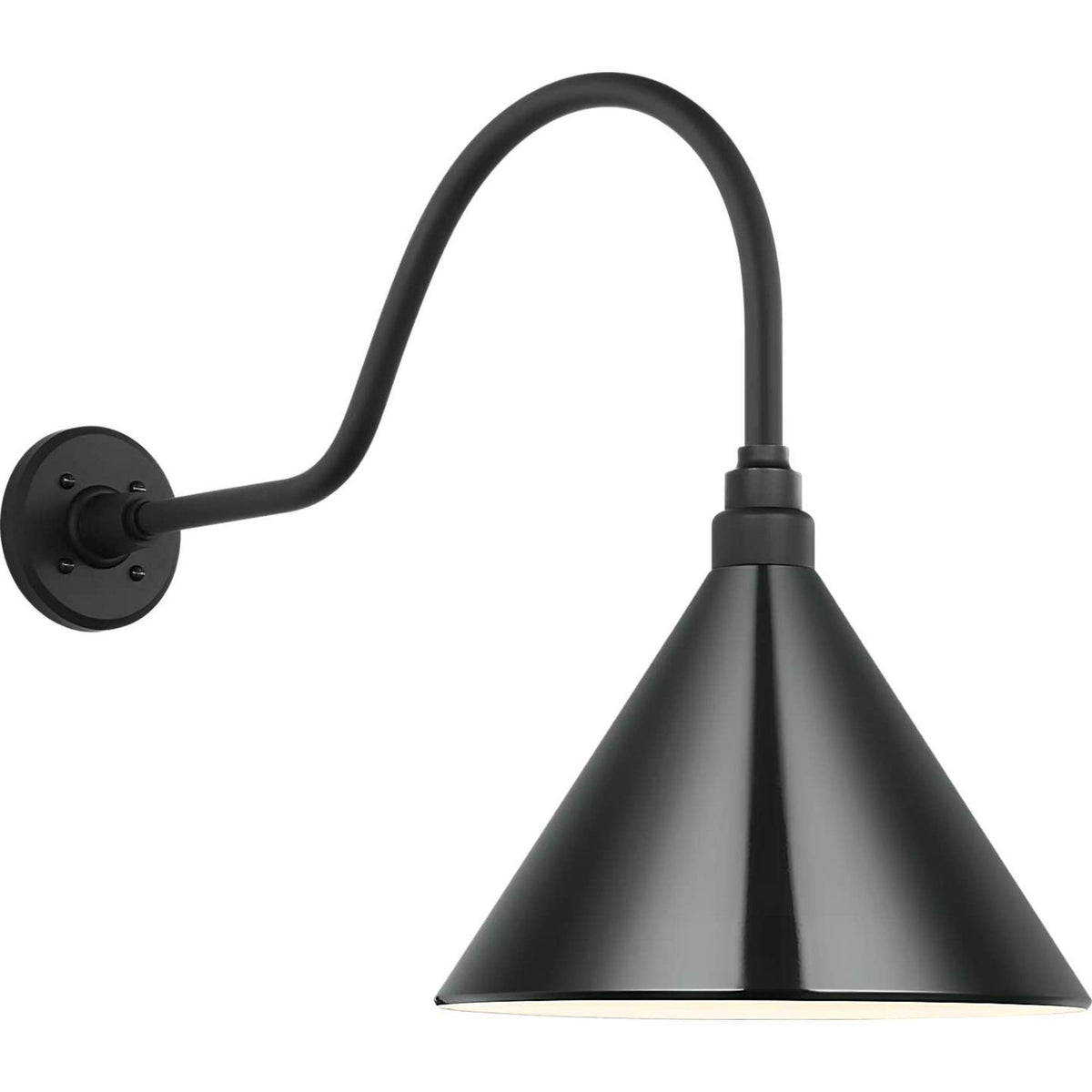 Thomas O'Brien Academy 23" Flynn Barn Light in Matte Black with 12.5" Green Conical Savannah Shade W12.5" x H19.25" x E28.75"