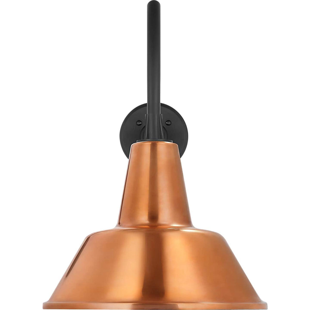 Thomas O'Brien Academy 23" Flynn Barn Light in Matte Black with 12.5" Soft Copper Bowers Shade W12.5" x H19" x E28.75"