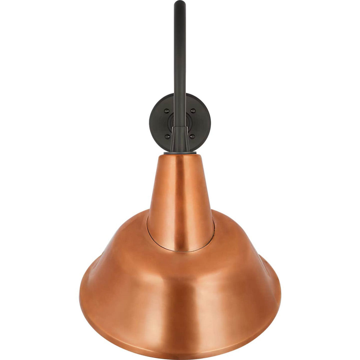 Thomas O'Brien Academy 23" Flynn Barn Light in Matte Black with 12.5" Soft Copper Tilted Bowers Shade W12.5" x H22" x E26.25"