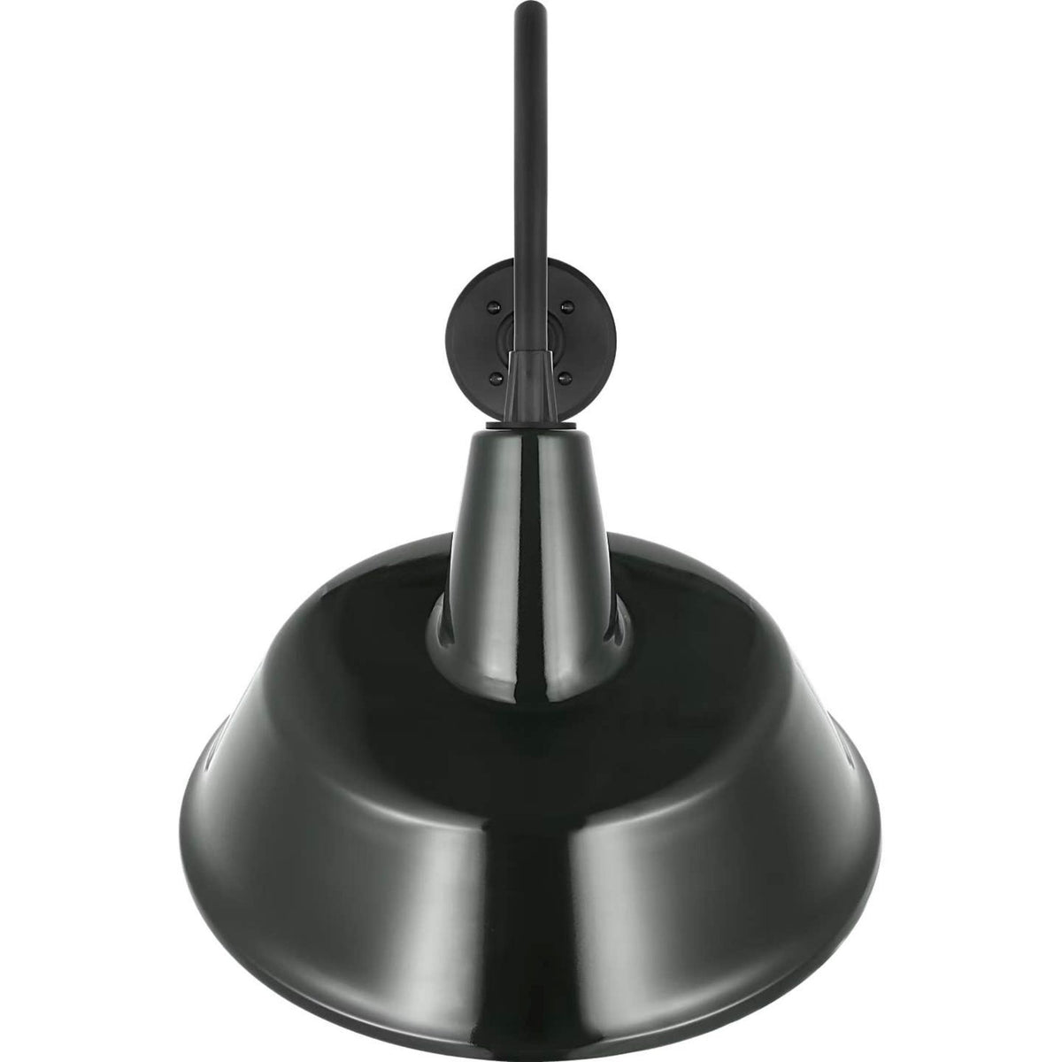 Thomas O'Brien Academy 23" Flynn Barn Light in Matte Black with 16" Green Tilted Bowers Shade W16" x H23" x E27.75"