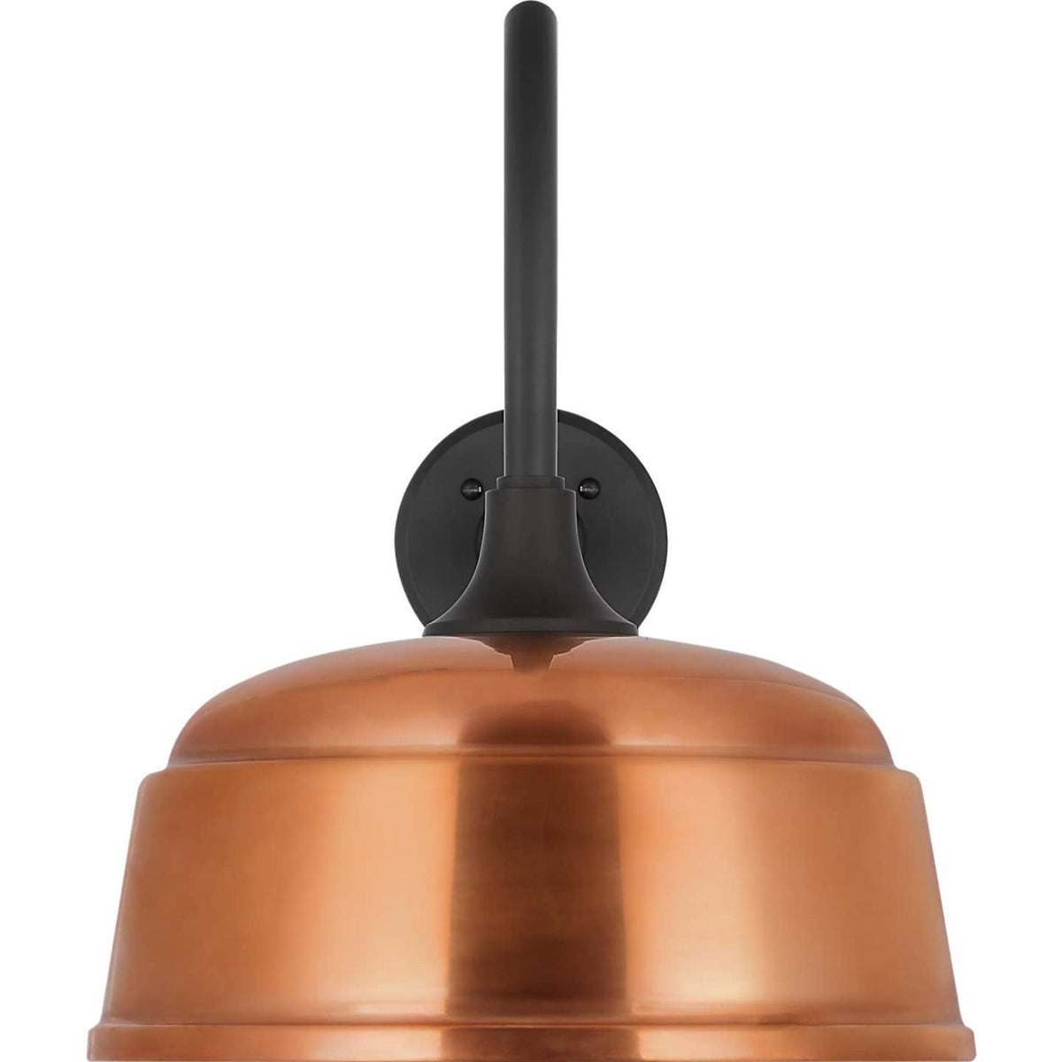 Thomas O'Brien Academy 23" Flynn Barn Light in Matte Black with 12.5" Soft Copper Rockhouse Shade W12.5" x H16.5" x E28.75"