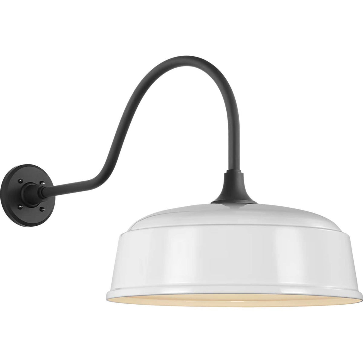 Thomas O'Brien Academy 23" Flynn Barn Light in Matte Black with 16" White Rockhouse Shade W16" x H16.5" x E30.5"