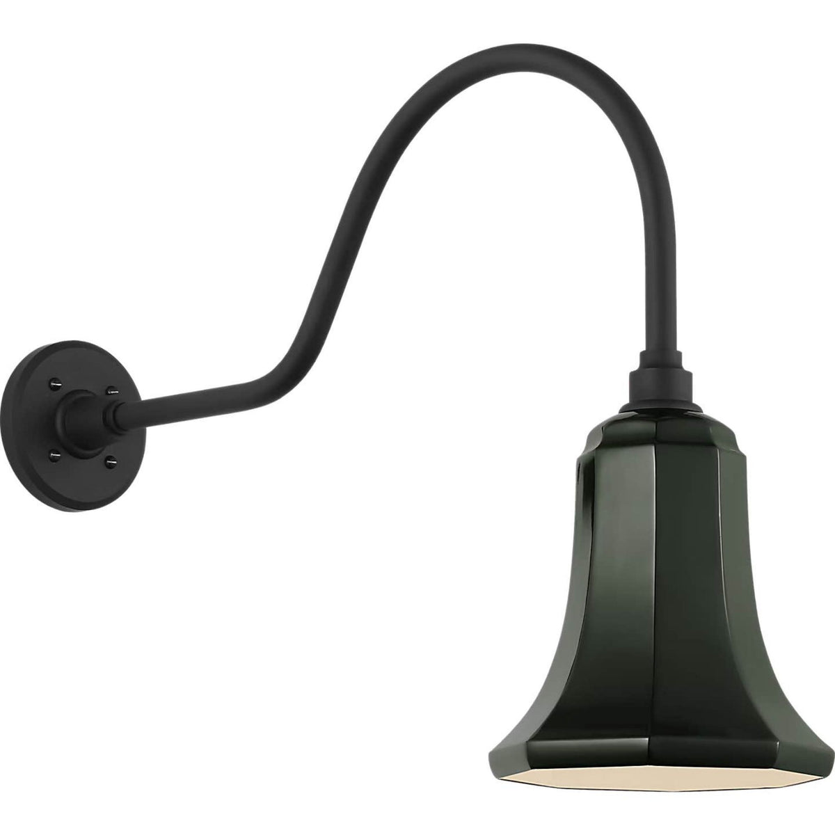 Thomas O'Brien Academy 23" Flynn Barn Light in Matte Black with 7.5" Green Savannah Shade W7.5" x H18.5" x E26.25"
