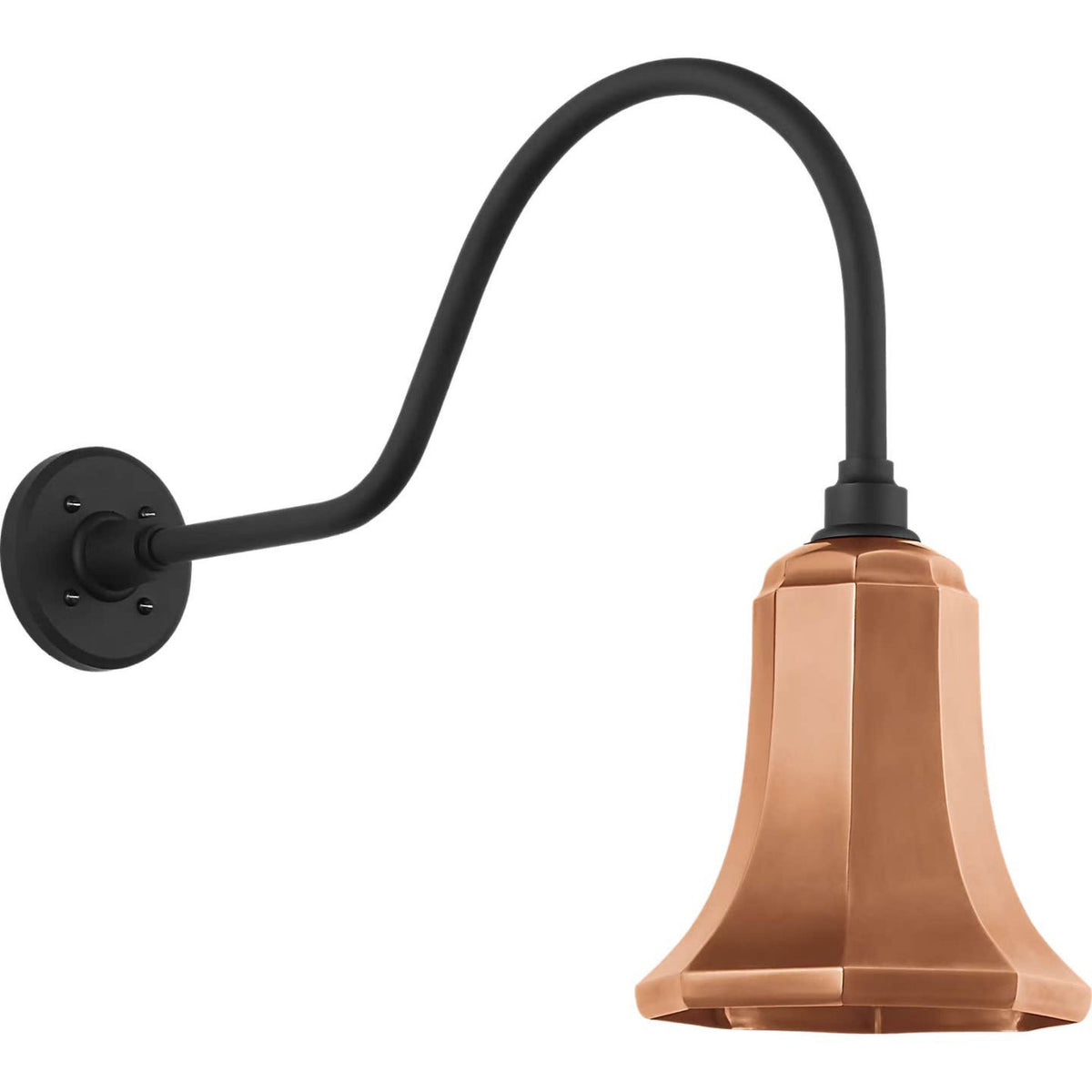 Thomas O'Brien Academy 23" Flynn Barn Light in Matte Black with 7.5" Soft Copper Savannah Shade W7.5" x H18.5" x E26.25"