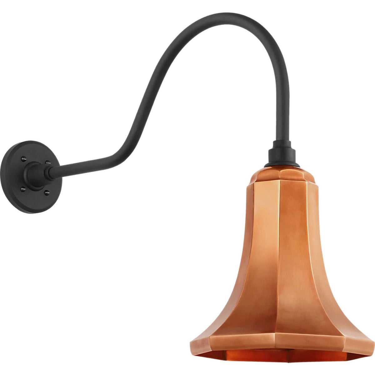 Thomas O'Brien Academy 23" Flynn Barn Light in Matte Black with 9.25" Soft Copper Savannah Shade W9.25" x H20.25" x E27.25"