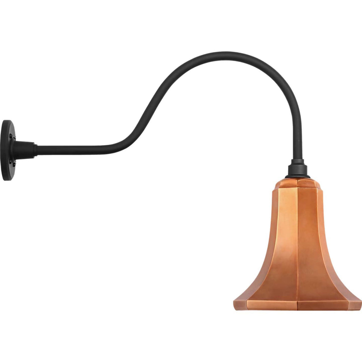 Thomas O'Brien Academy 23" Flynn Barn Light in Matte Black with 9.25" Soft Copper Savannah Shade W9.25" x H20.25" x E27.25"