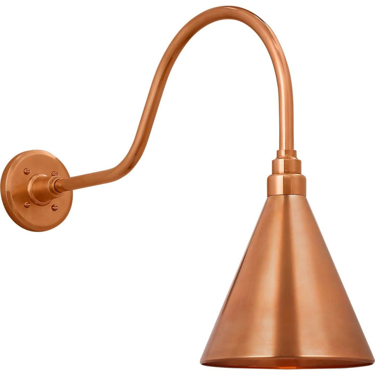 Thomas O'Brien Academy 23" Flynn Barn Light in Soft Copper with 9" Conical Savannah Shade W9" x H19.25" x E27"