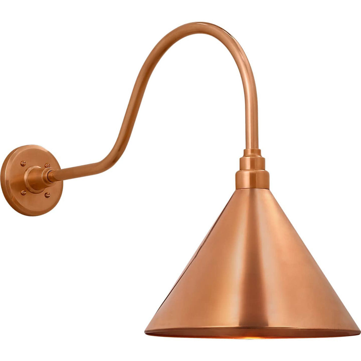 Thomas O'Brien Academy 23" Flynn Barn Light in Soft Copper with 12.5" Conical Savannah Shade W12.5" x H19.25" x E28.75"