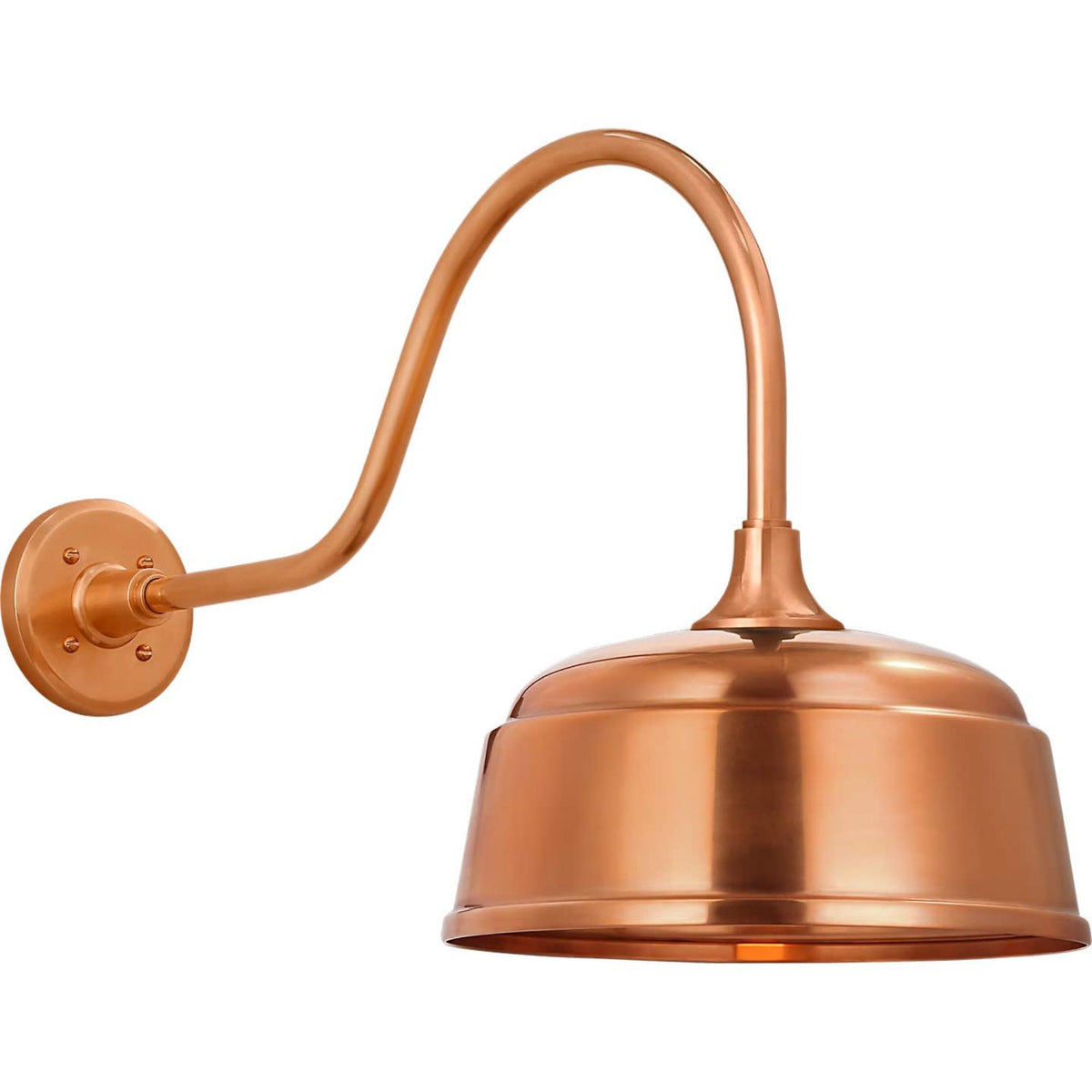 Thomas O'Brien Academy 23" Flynn Barn Light in Soft Copper with 12.5" Rockhouse Shade W12.5" x H16.5" x E28.75"