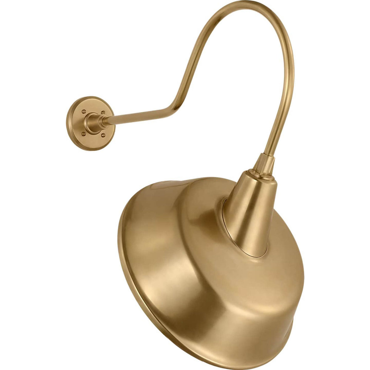 Thomas O'Brien Academy 26" Angled Flynn Barn Light in Hand-Rubbed Antique Brass with 16" Tilted Bowers Shade W16" x H26.75" x E26"