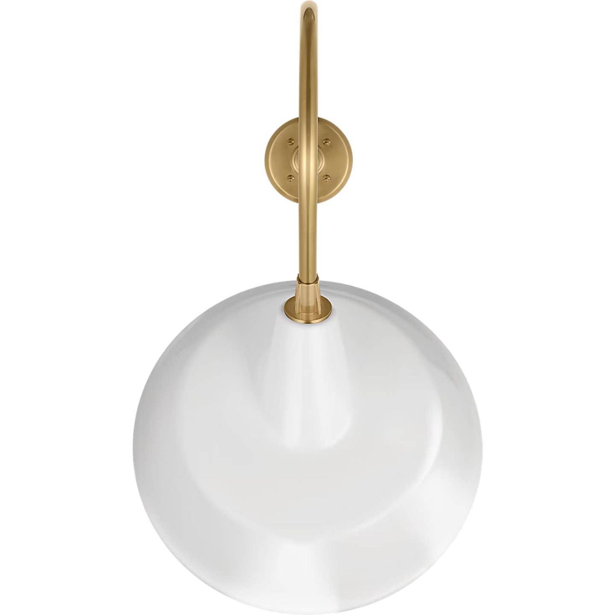 Thomas O'Brien Academy 26" Angled Flynn Barn Light in Hand-Rubbed Antique Brass with 16" White Tilted Bowers Shade W16" x H26.75" x E26"