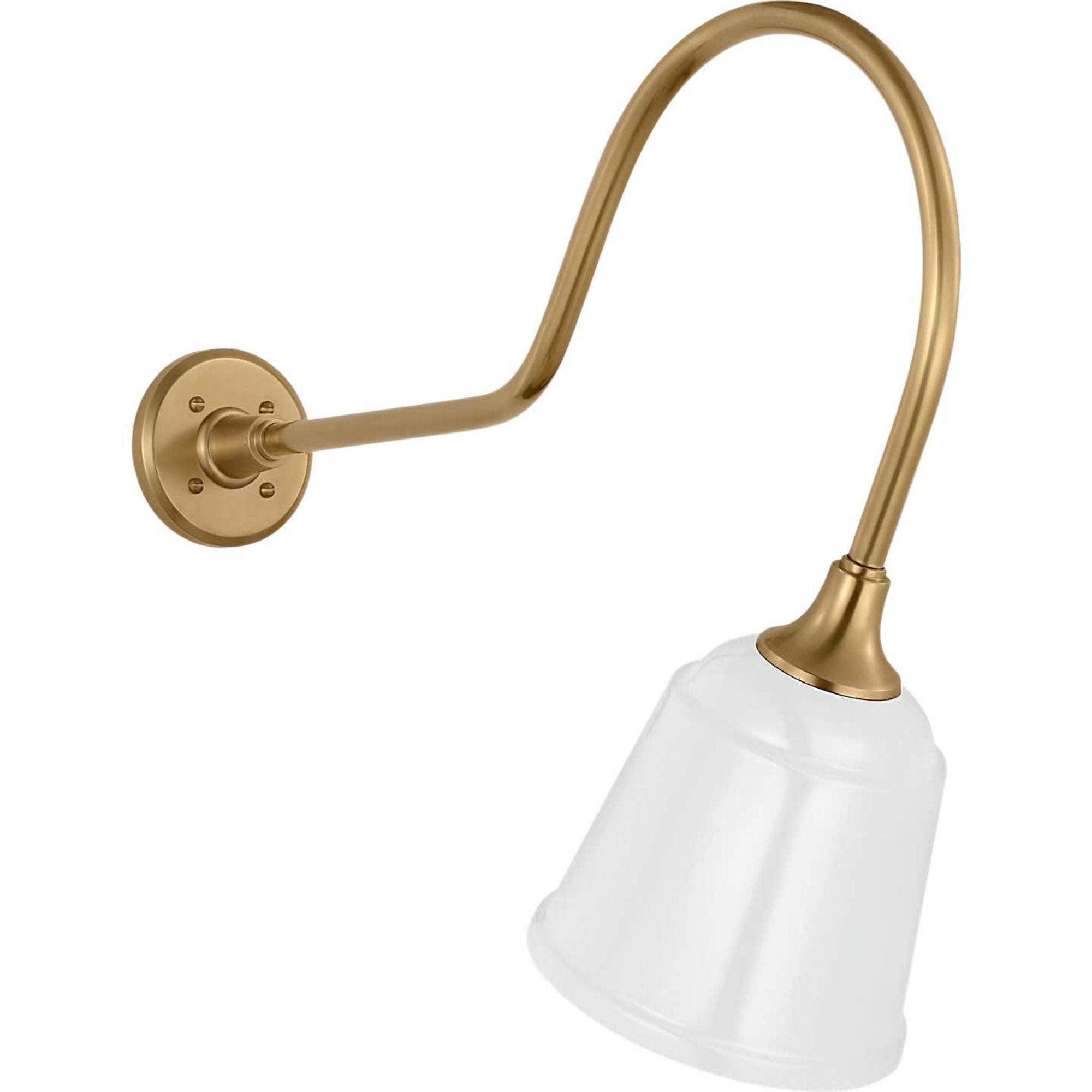 Thomas O'Brien Academy 26" Angled Flynn Barn Light in Hand-Rubbed Antique Brass with 8" White Rockhouse Shade W8" x H22" x E26"