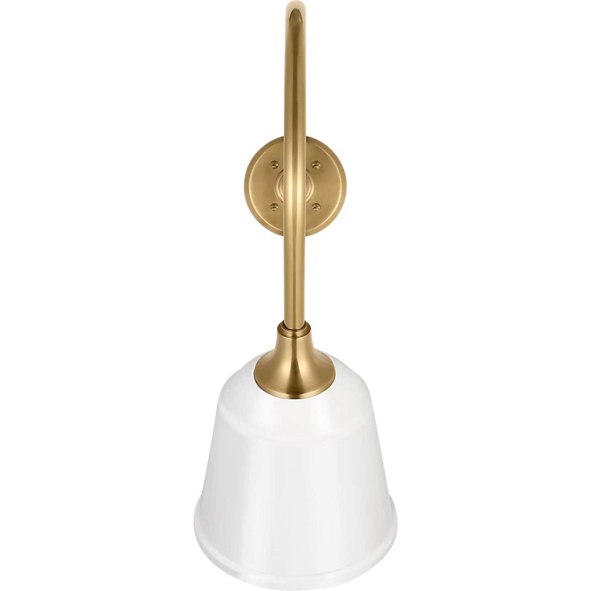 Thomas O'Brien Academy 26" Angled Flynn Barn Light in Hand-Rubbed Antique Brass with 8" White Rockhouse Shade W8" x H22" x E26"