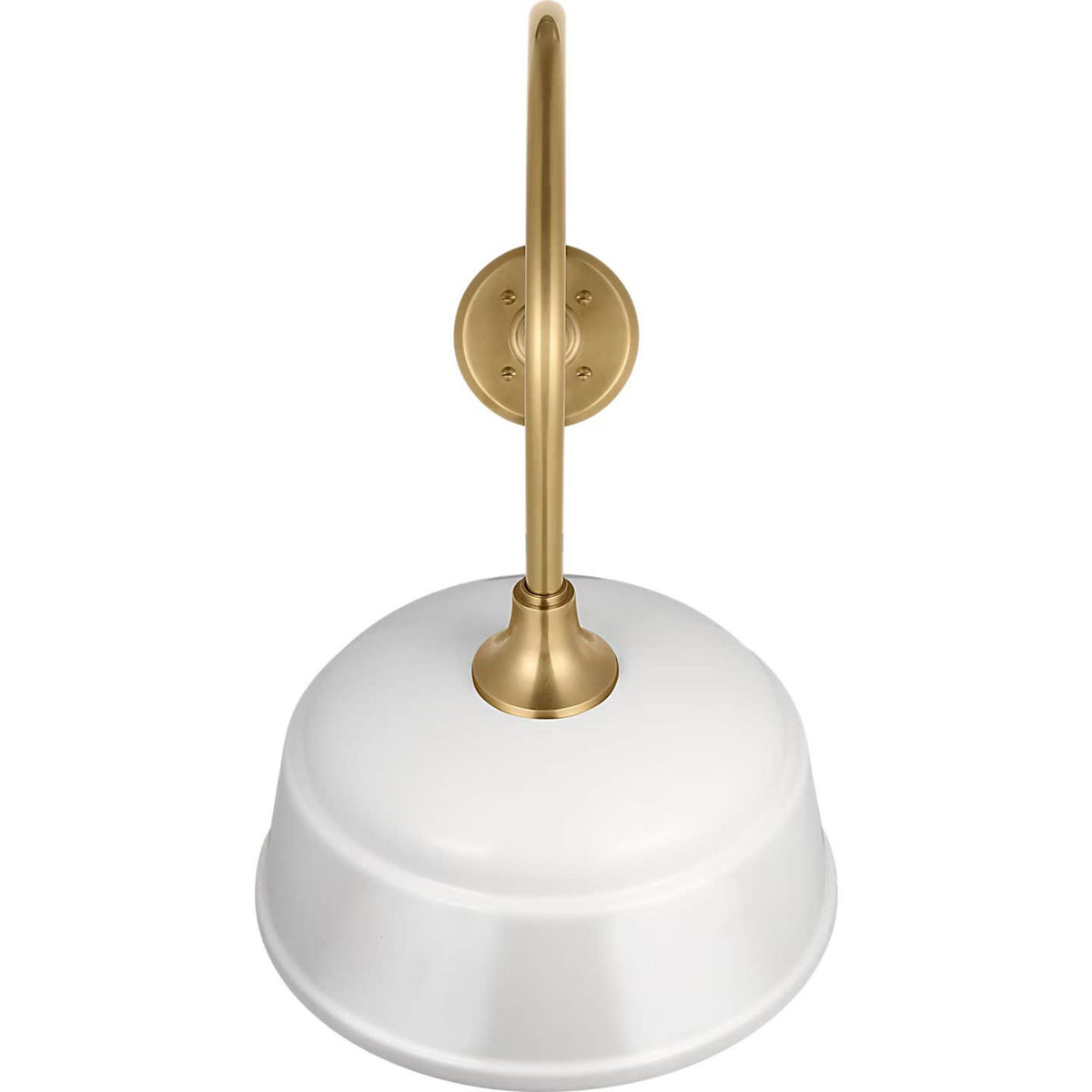 Thomas O'Brien Academy 26" Angled Flynn Barn Light in Hand-Rubbed Antique Brass with 12.5" White Rockhouse Shade W12.5" x H22" x E26"