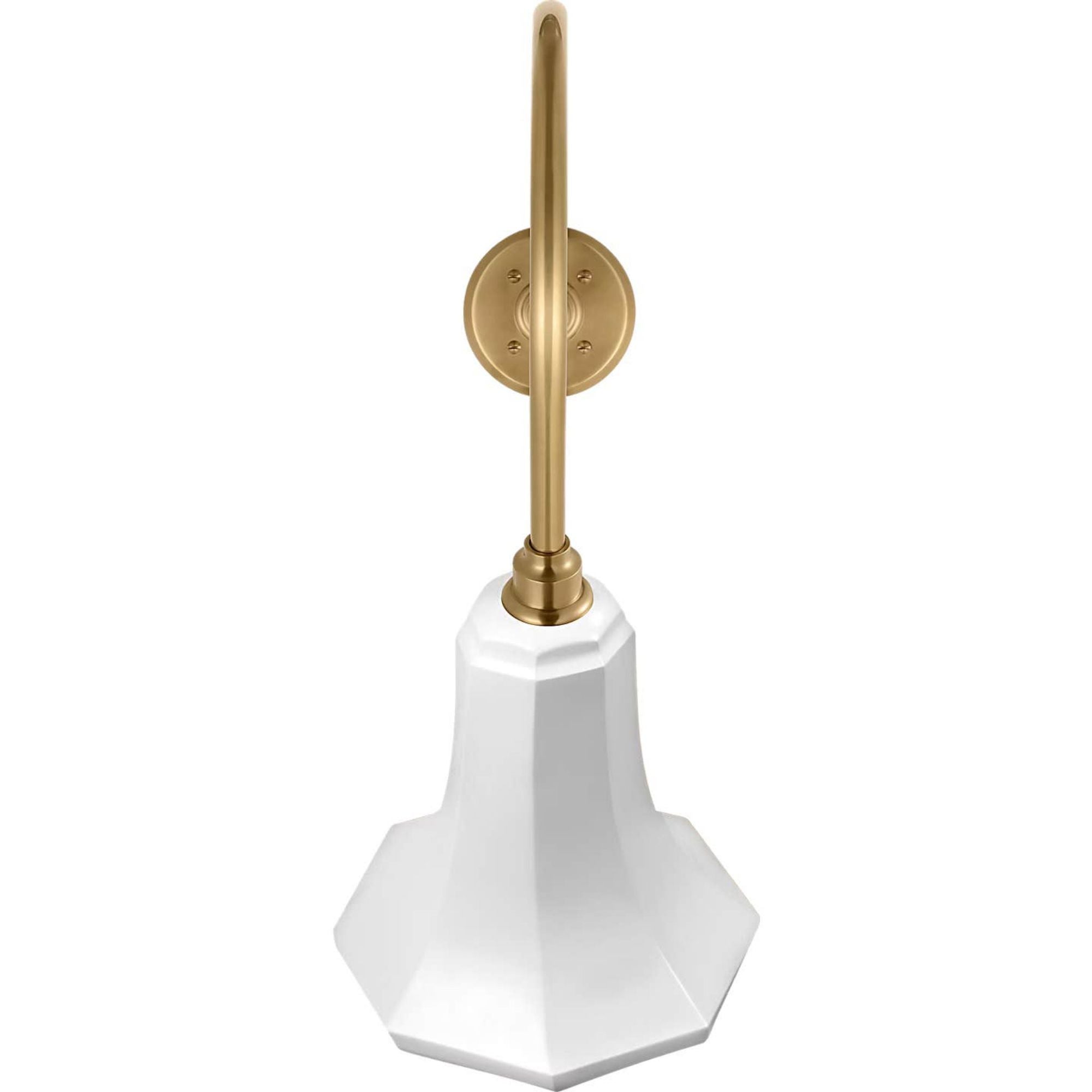 Thomas O'Brien Academy 26" Angled Flynn Barn Light in Hand-Rubbed Antique Brass with 9.25" White Savannah Shade W9.25" x H24.25" x E26"