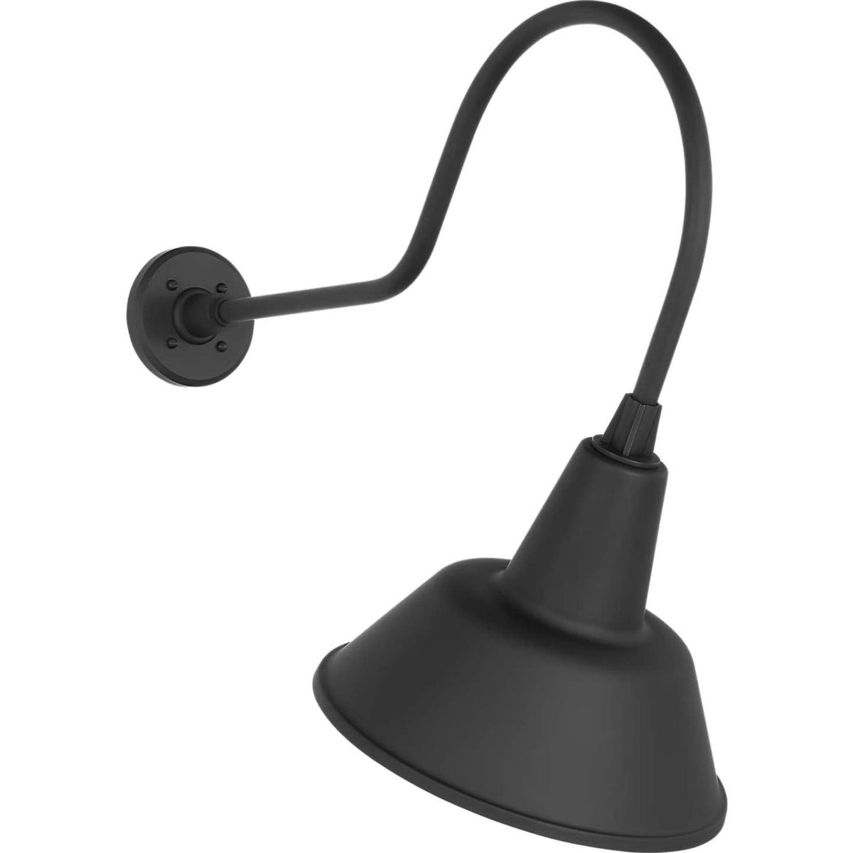 Thomas O'Brien Academy 26" Angled Flynn Barn Light in Matte Black with 12.5" Bowers Shade W12.5" x H24" x E26"