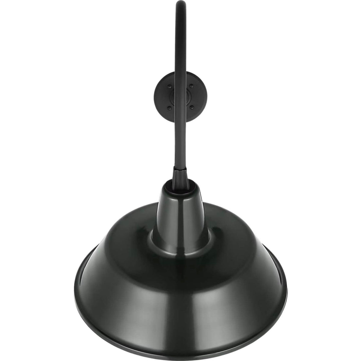 Thomas O'Brien Academy 26" Angled Flynn Barn Light in Matte Black with 16" Green Bowers Shade W16" x H25" x E26"