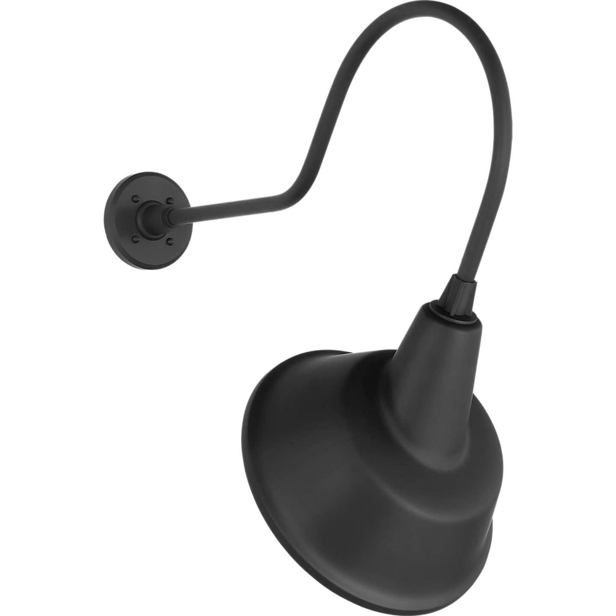 Thomas O'Brien Academy 26" Angled Flynn Barn Light in Matte Black with 12.5" Tilted Bowers Shade W12.5" x H25.25" x E26"
