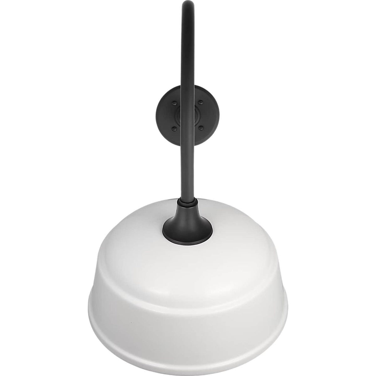 Thomas O'Brien Academy 26" Angled Flynn Barn Light in Matte Black with 12.5" White Rockhouse Shade W12.5" x H22" x E26"