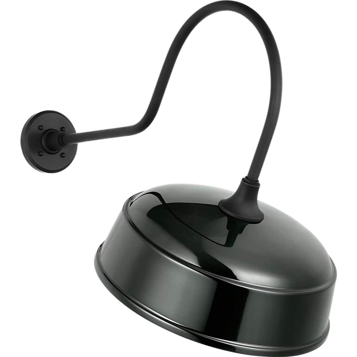Thomas O'Brien Academy 26" Angled Flynn Barn Light in Matte Black with 16" Green Rockhouse Shade W16" x H22.75" x E27.25"