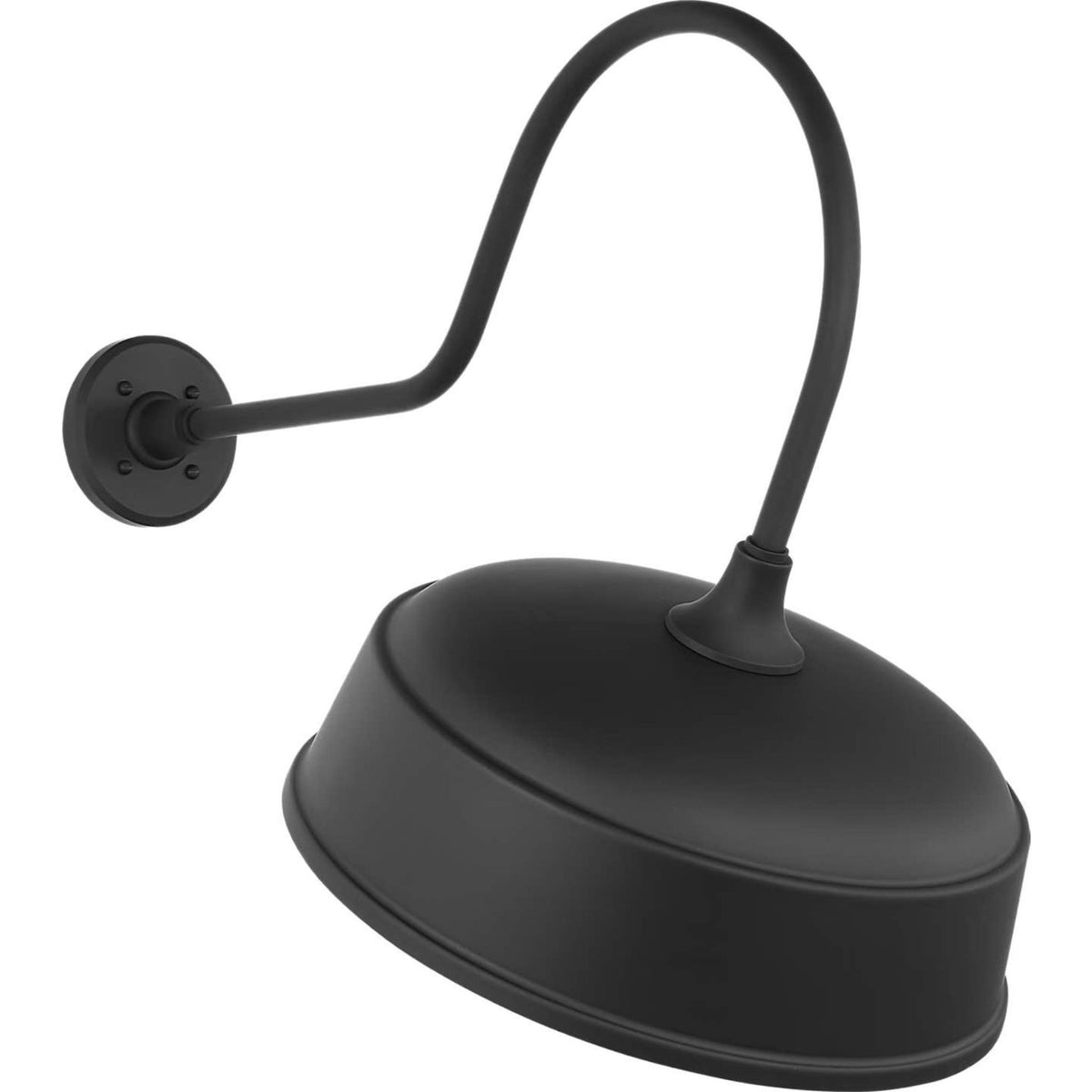 Thomas O'Brien Academy 26" Angled Flynn Barn Light in Matte Black with 16" Rockhouse Shade W16" x H22.75" x E27.25"