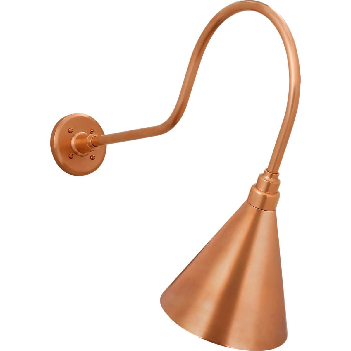 Thomas O'Brien Academy 26" Angled Flynn Barn Light in Soft Copper with 9" Conical Savannah Shade W9" x H23.25" x E26"