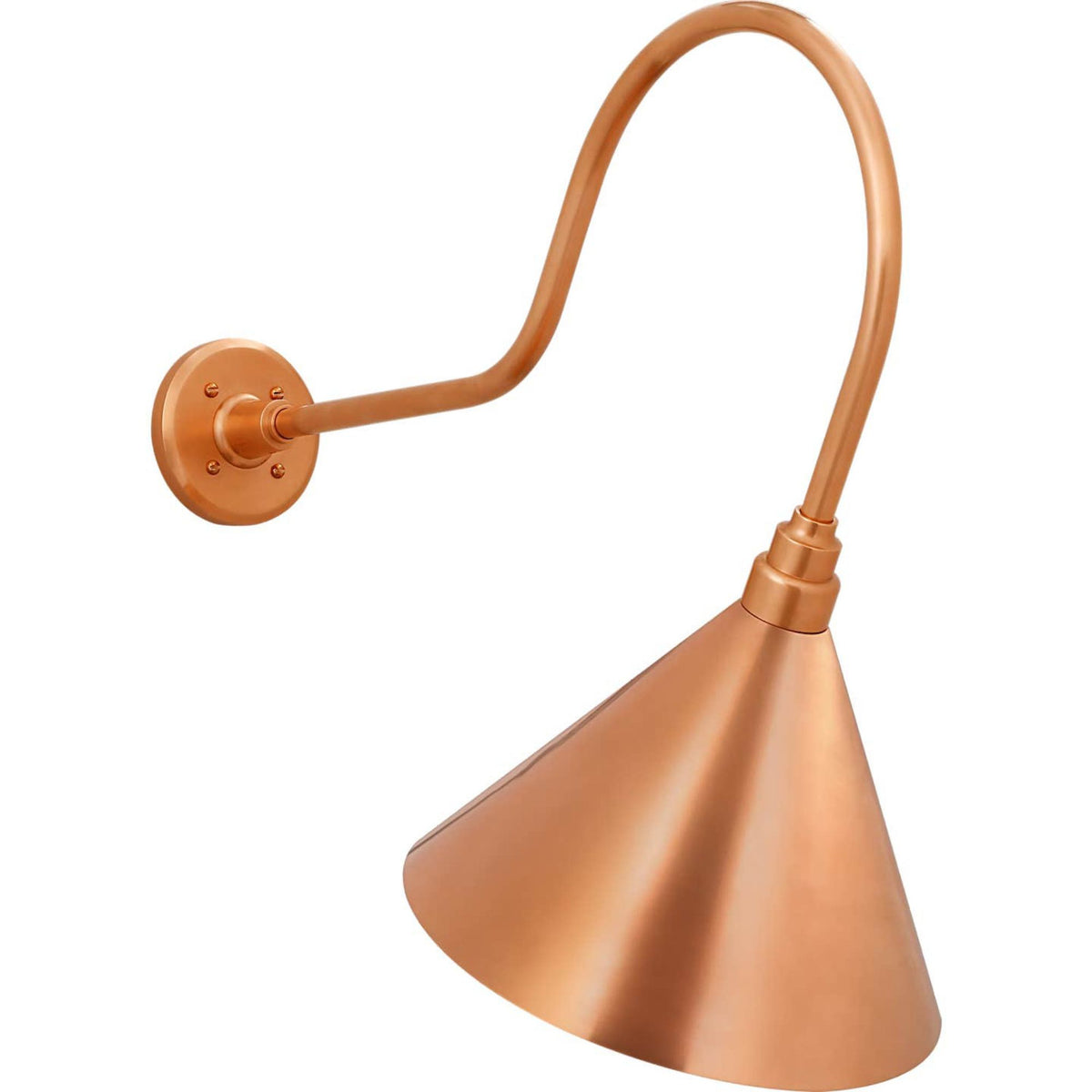 Thomas O'Brien Academy 26" Angled Flynn Barn Light in Soft Copper with 12.5" Conical Savannah Shade W12.5" x H24.25" x E26"