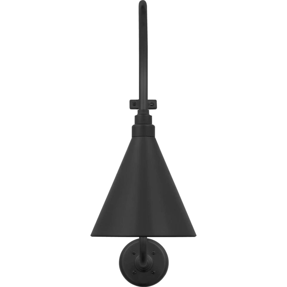 Thomas O'Brien Academy 15" Larrabee Barn Light in Matte Black with 9" Conical Savannah Shade W9" x H24" x E19.25"