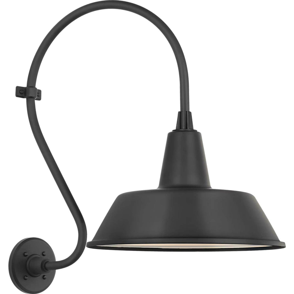 Thomas O'Brien Academy 15" Larrabee Barn Light in Matte Black with 16" Bowers Shade W16" x H24" x E22.75"
