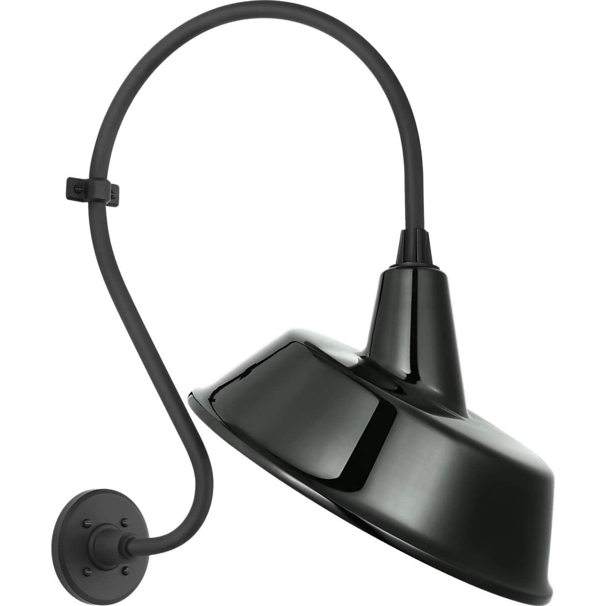 Thomas O'Brien Academy 15" Larrabee Barn Light in Matte Black with 16" Green Tilted Bowers Shade W16" x H24.25" x E19.75"
