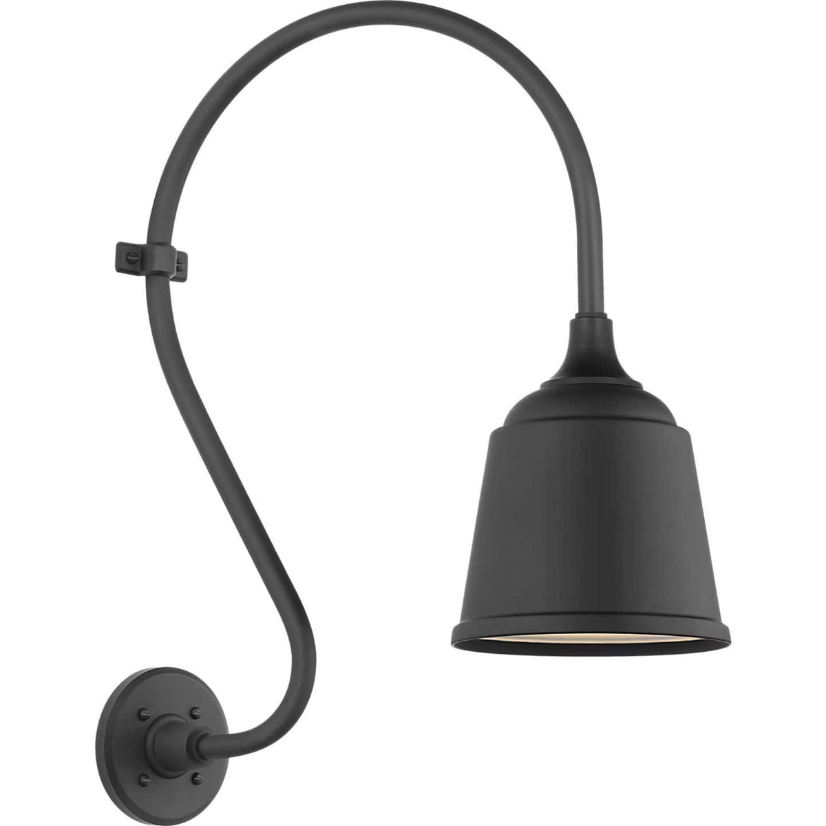 Thomas O'Brien Academy 15" Larrabee Barn Light in Matte Black with 8" Rockhouse Shade W8" x H24" x E18.5"