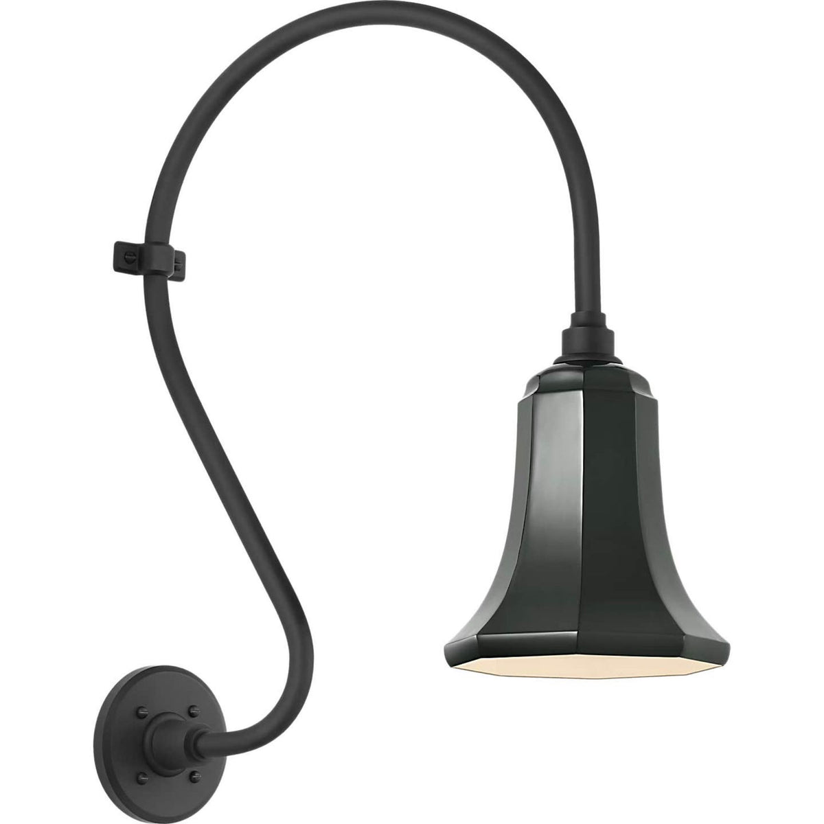 Thomas O'Brien Academy 15" Larrabee Barn Light in Matte Black with 7.5" Green Savannah Shade W7.5" x H24" x E18.25"