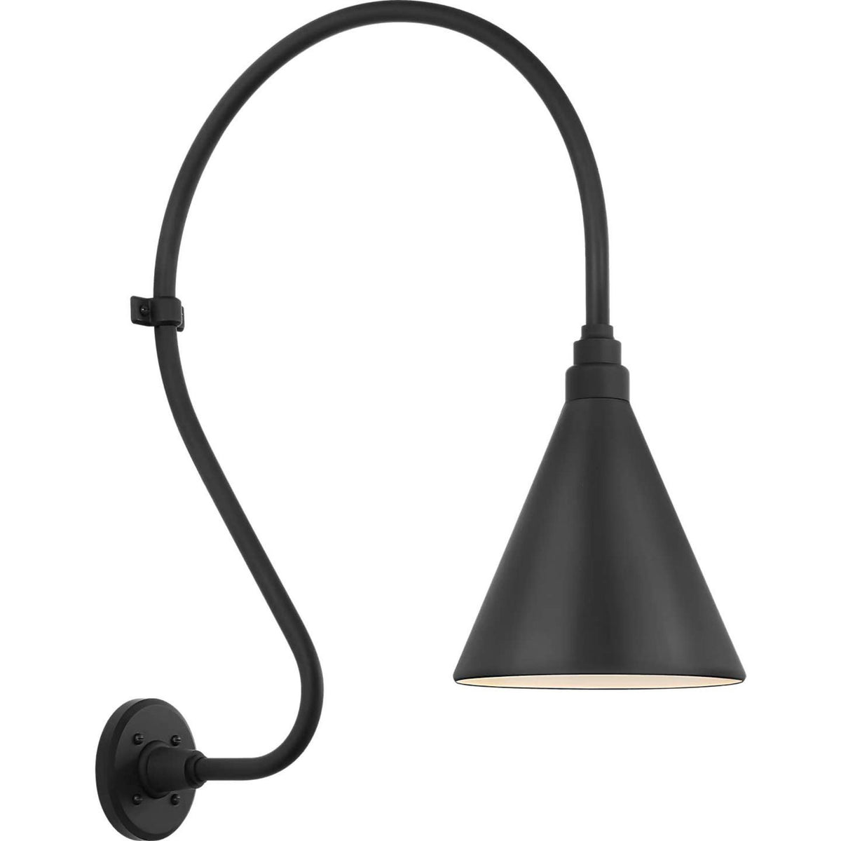 Thomas O'Brien Academy 18" Larrabee Barn Light in Matte Black with 9" Conical Savannah Shade W9" x H27" x E22.25"